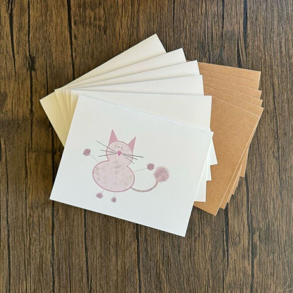 Greeting Cards Blank Cards for Cat Lover Cards Stationery Handcrafted Kitty Cat
